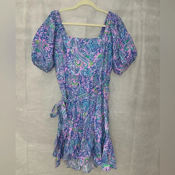 NWT Lilly Pulitzer Iralee Wrap Dress Lilac Rose We Mermaid It, Size 14 - Picture 6 of 6